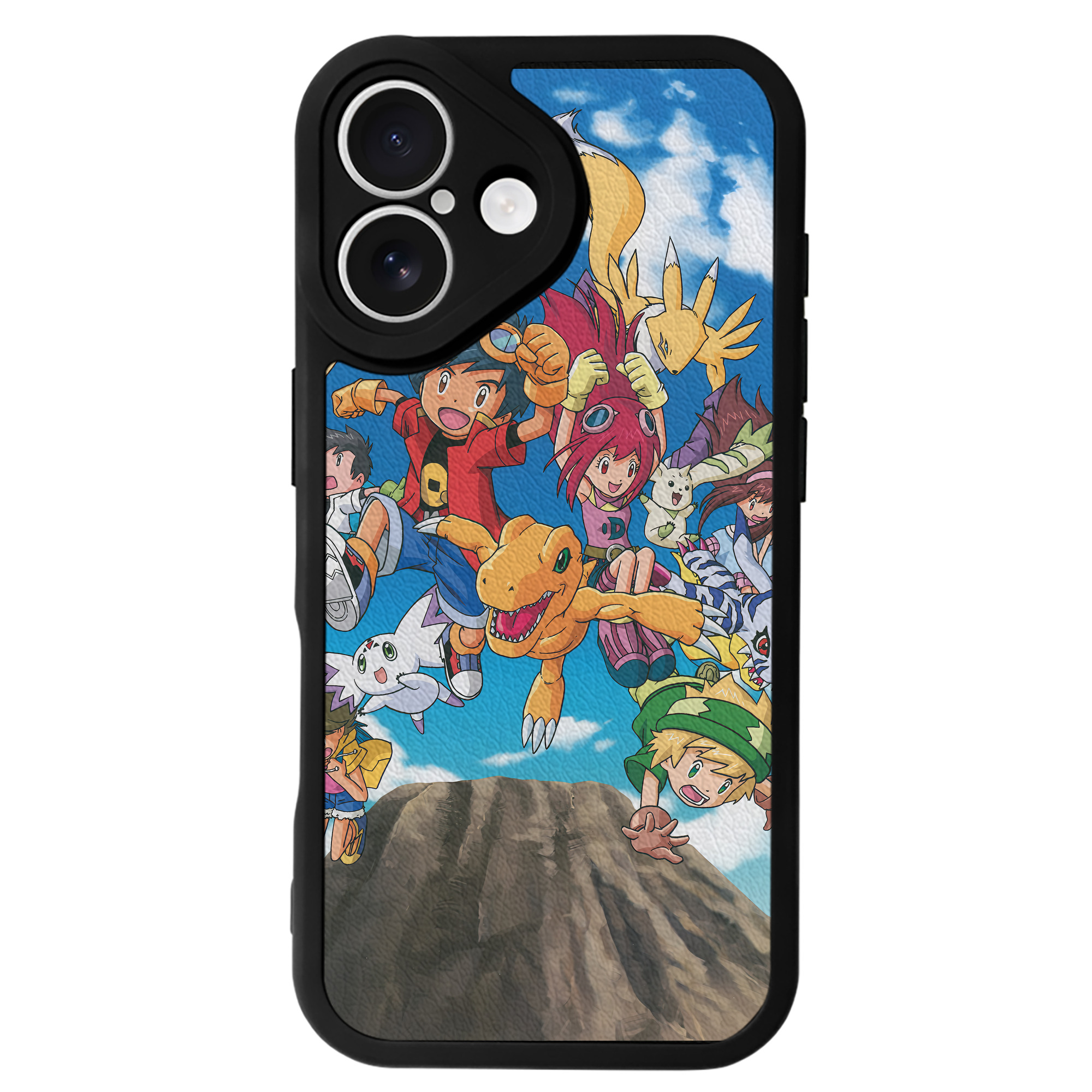 （画像用） Digimon デジタルモンスター/デジモン 【iPhone 16シリーズ対応】シリコンスマホケース（レザー調） 材質：シリコン